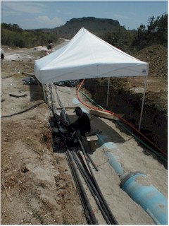 Connecting power cables in the field....